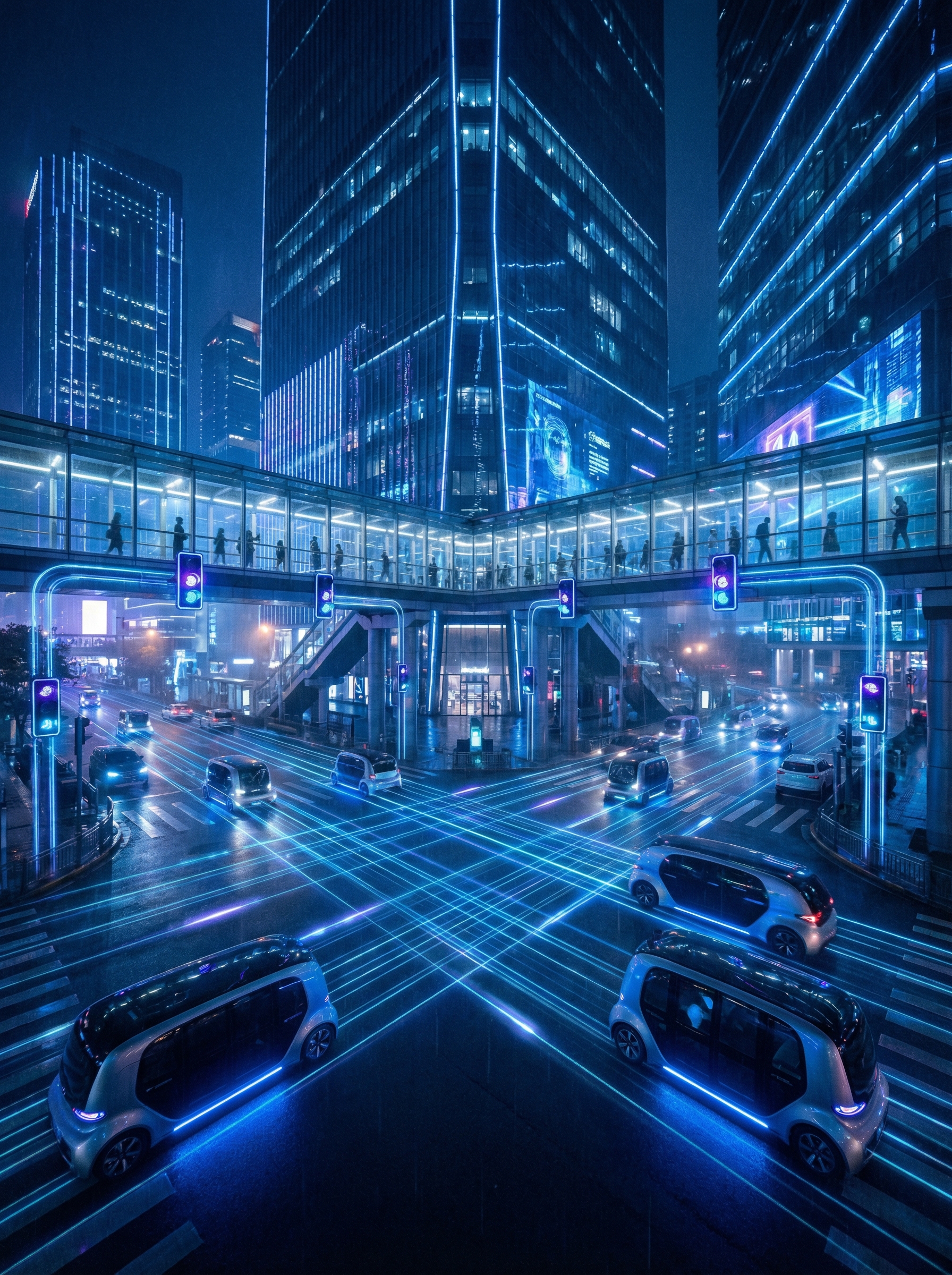 Smart city autonomous vehicles V2X connected infrastructure 2035