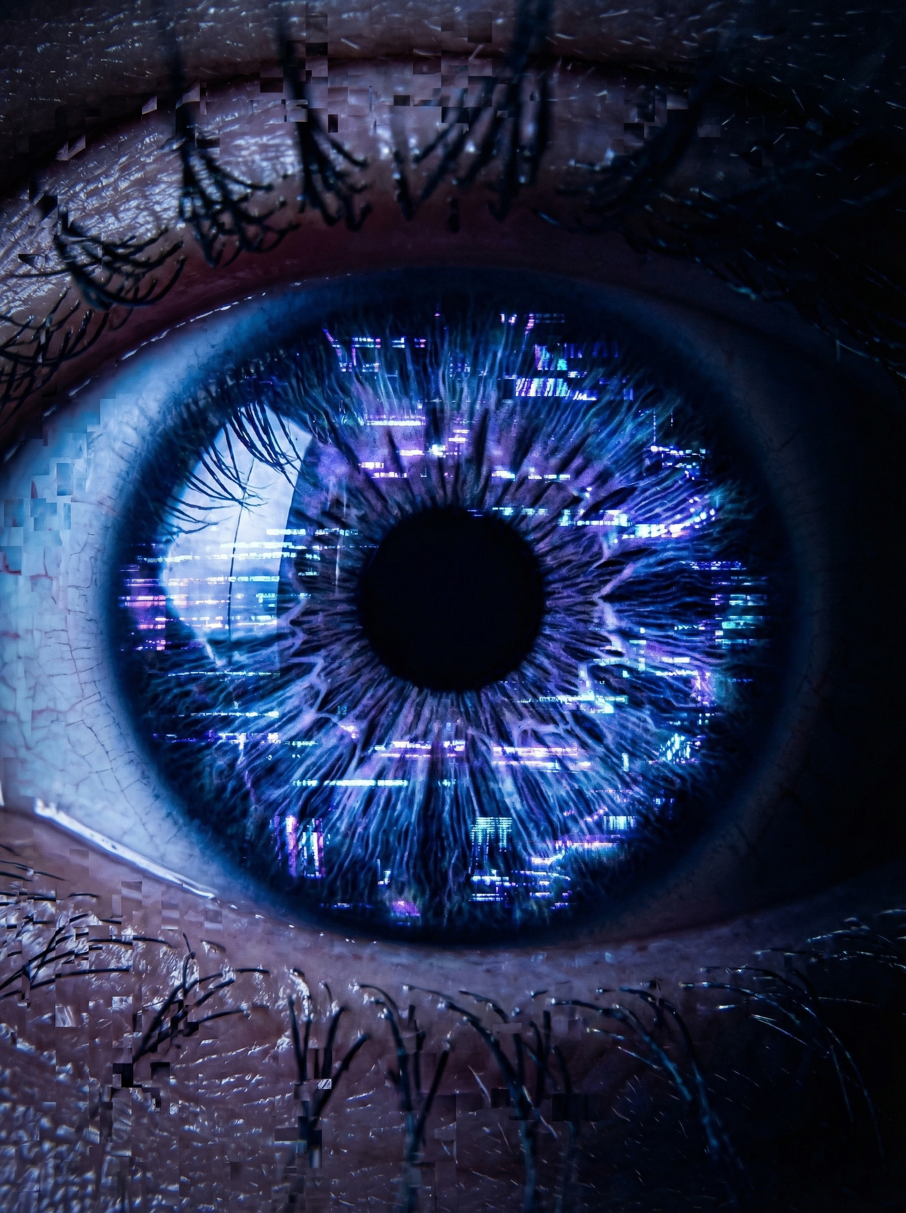 Eye seeing distorted reality — cognitive bias visualization