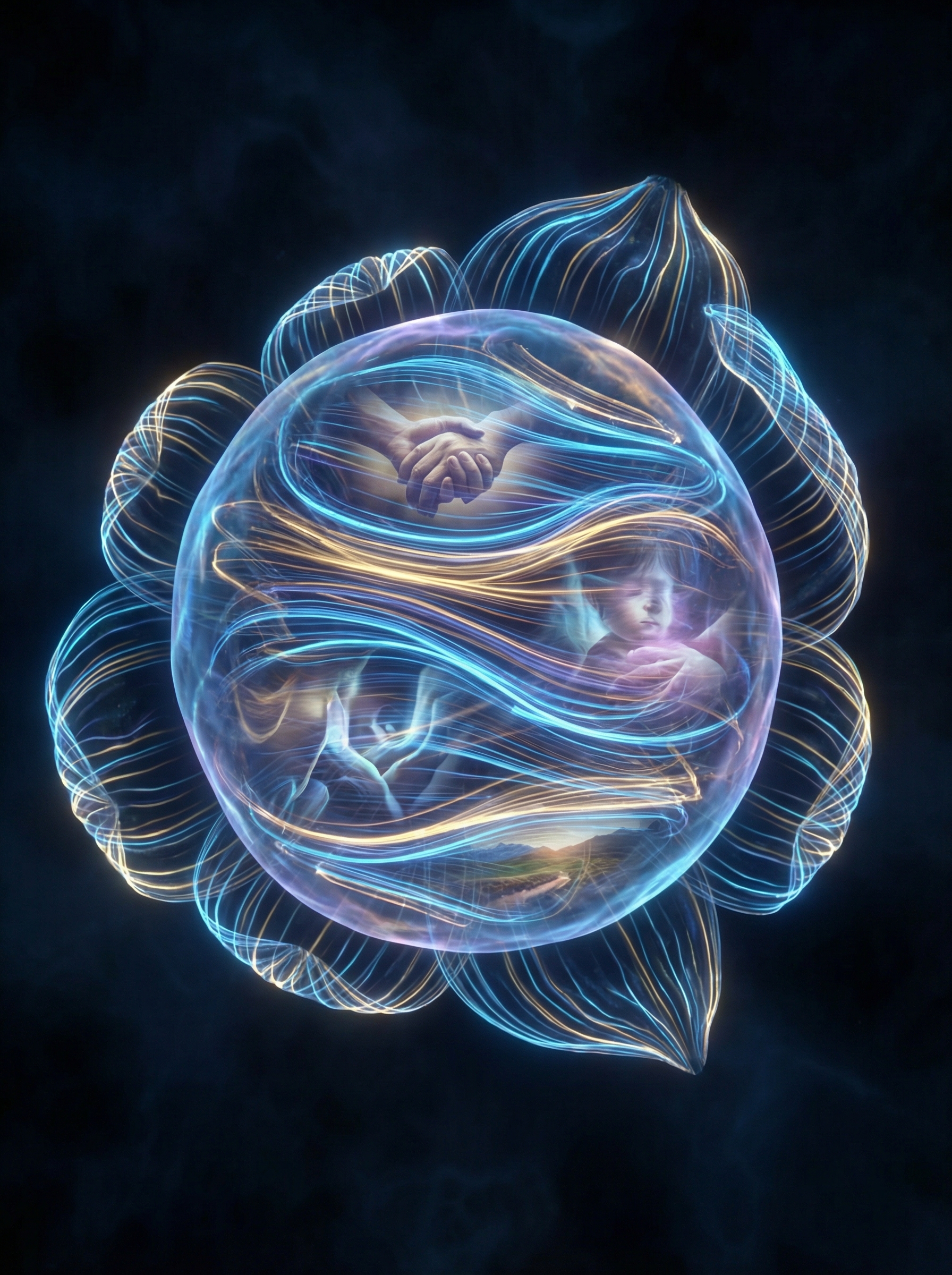 Human cell biology — epigenetic science visualization