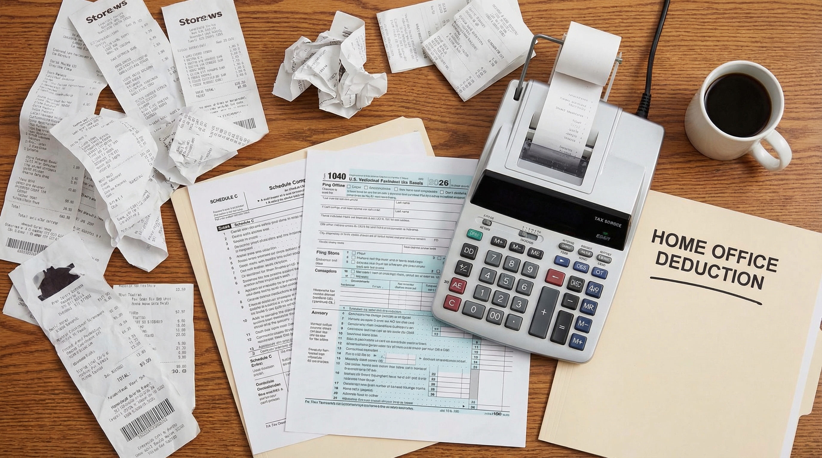 Home office deduction calculator receipts tax documents
