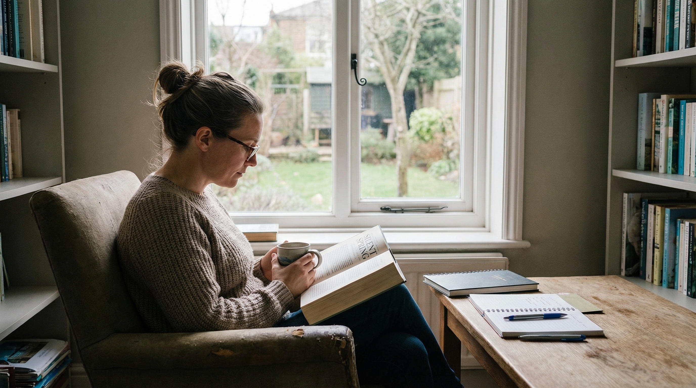 Person frustrated trying to read book cannot focus attention